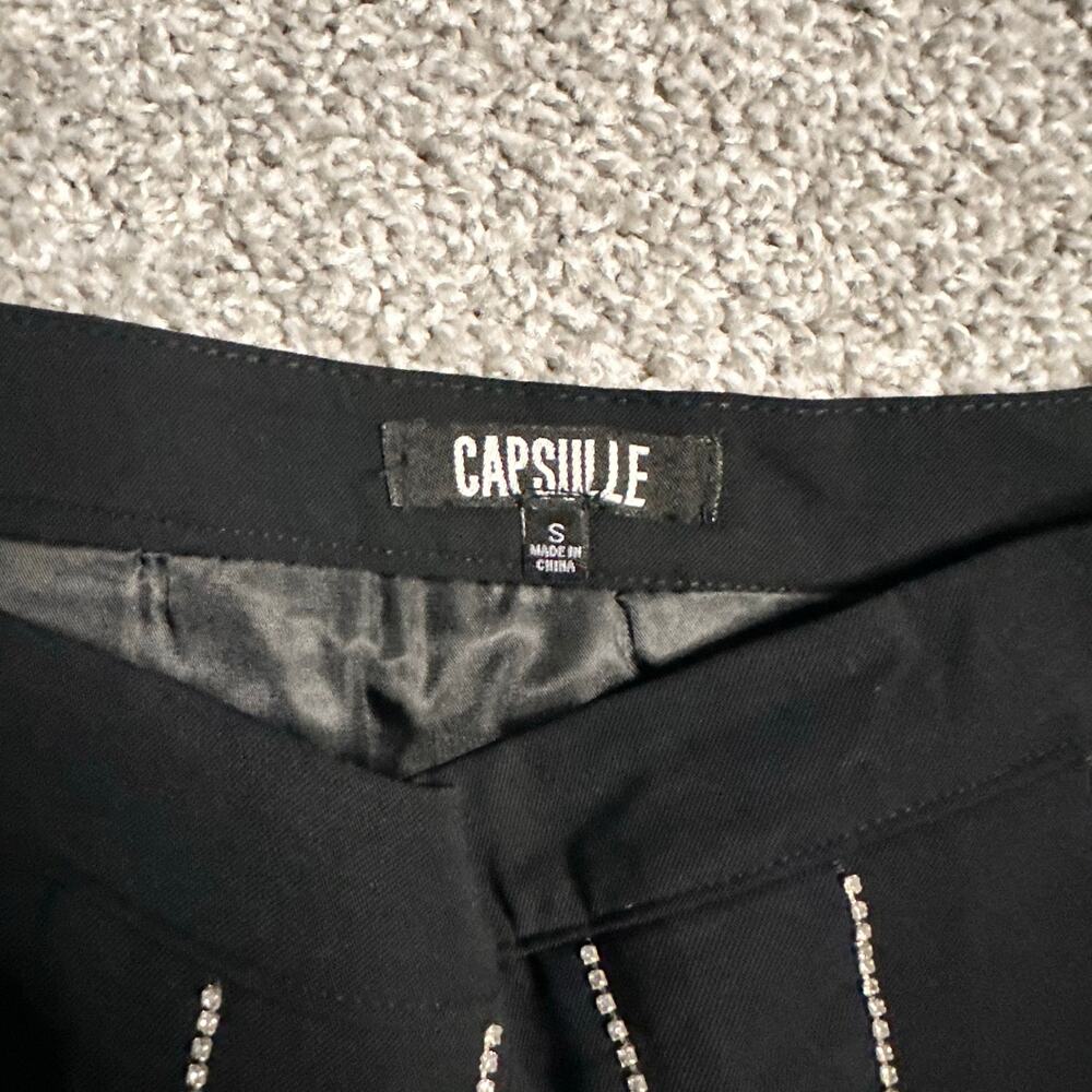 Capsule Black Pleated Rhinestone Skirt Size Small NEW - Picture 3 of 3